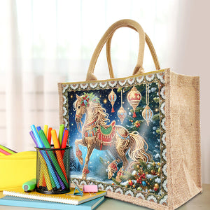 Weihnachts-Diamant Malerei Tote Bag (Upgraded Waterproof)
