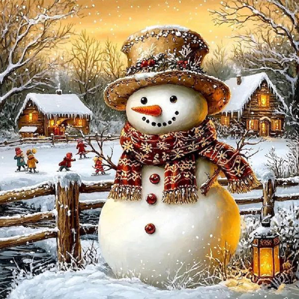 Schneemann-Full Round Diamond Painting-30x30cm
