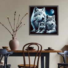 Lade das Bild in den Galerie-Viewer, Wölfe unter dem Mond-Voll Round Diamond Painting-40x40cm
