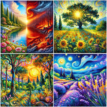 Lade das Bild in den Galerie-Viewer, Lavender Field-Voll Round Diamond Painting-40x40cm
