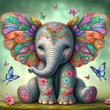 Lade das Bild in den Galerie-Viewer, Elefant-Voll Round Diamond Painting-30x30cm
