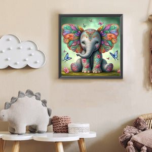 Elefant-Voll Round Diamond Painting-30x30cm