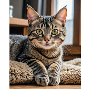 Katze-Voll Round Diamond Painting-40x50cm