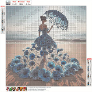 Kleid Rock Mädchen-Voll Round Diamond Painting-40x40cm