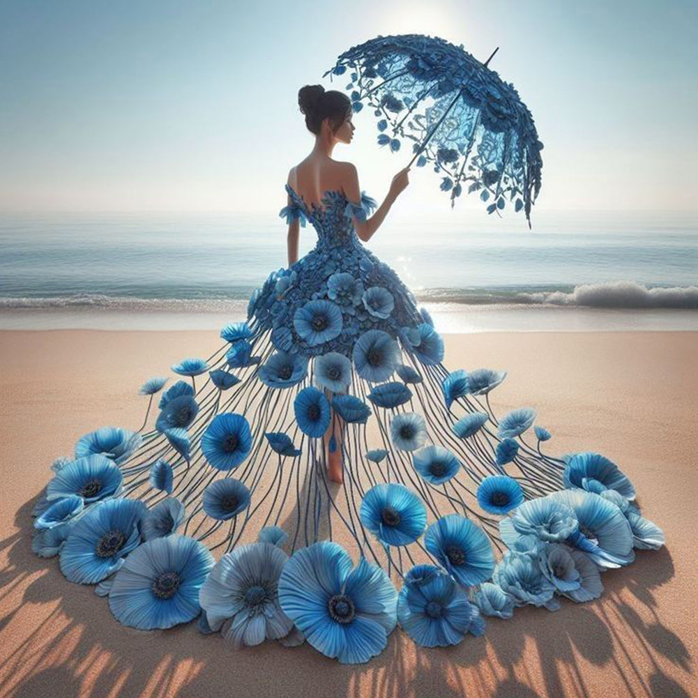 Kleid Rock Mädchen-Voll Round Diamond Painting-40x40cm