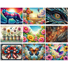 Lade das Bild in den Galerie-Viewer, Blumenkolibri-Voll Round Diamond Painting-40x30cm
