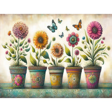 Lade das Bild in den Galerie-Viewer, Blumenkolibri-Voll Round Diamond Painting-40x30cm
