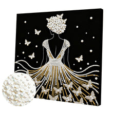 Lade das Bild in den Galerie-Viewer, Elegant – Teilweises Pearl Painting Set mit Rahmen-25x25cm
