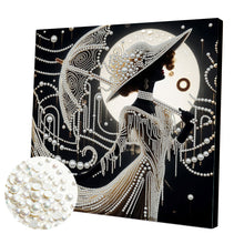 Lade das Bild in den Galerie-Viewer, Partial Pearl Painting mit Rahmen -30x30cm
