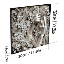 Lade das Bild in den Galerie-Viewer, Partial Pearl Painting mit Rahmen -30x30cm

