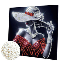 Lade das Bild in den Galerie-Viewer, Partial Pearl Painting mit Rahmen -30x30cm

