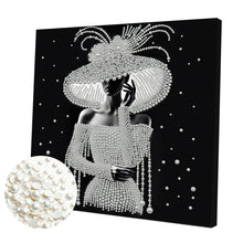 Lade das Bild in den Galerie-Viewer, Partial Pearl Painting mit Rahmen -30x30cm
