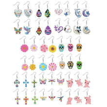 Lade das Bild in den Galerie-Viewer, 2 Paar Wassertropfen - DIY Diamant Painting Ohrringe Set
