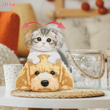 Lade das Bild in den Galerie-Viewer, Katze-2 - Einseitig - Acryl-Diamant-Tischornament
