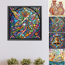 Lade das Bild in den Galerie-Viewer, Stained Glass Fairy-Partial Special Diamond Painting-30x30cm
