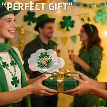 Lade das Bild in den Galerie-Viewer, St. Patrick's Day Eule - Einseitig - Acryl-Diamant-Tischornament
