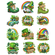 Lade das Bild in den Galerie-Viewer, 12 Stk./Set Happy St. Patrick's Day - Diamant Painting Kühlschrankmagnet

