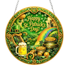 Lade das Bild in den Galerie-Viewer, St. Patrick's Day Katze - Einseitig - Diamant-Anhänger
