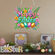 Lade das Bild in den Galerie-Viewer, Frohe Ostern Kranz - Einseitig - Diamant-Anhänger
