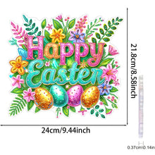 Lade das Bild in den Galerie-Viewer, Frohe Ostern Kranz - Einseitig - Diamant-Anhänger
