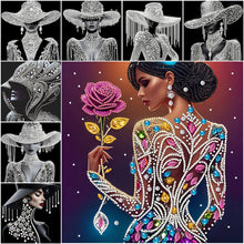 Lade das Bild in den Galerie-Viewer, Elegante Schönheit-Special Diamond Painting-30x30cm
