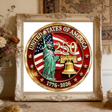 Lade das Bild in den Galerie-Viewer, Independence Day 250th Anniversary-Partial Special Diamond Painting-30x30cm
