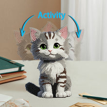 Lade das Bild in den Galerie-Viewer, Beige Katze - Einseitig - Acryl-Diamant-Tischornament
