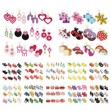 Lade das Bild in den Galerie-Viewer, 12 Paar Niedliche Cartoon Ohrringe - DIY Diamant Painting Ohrringe Set
