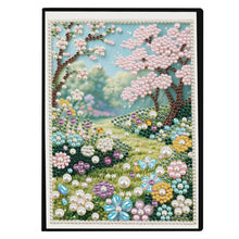 Lade das Bild in den Galerie-Viewer, Blumen und Katze - DIY Diamant Painting Notizbuch 50 Seiten
