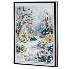 Lade das Bild in den Galerie-Viewer, Blumen und Katze - DIY Diamant Painting Notizbuch 50 Seiten
