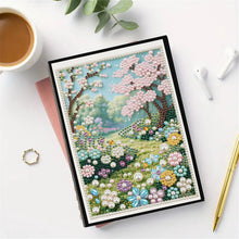 Lade das Bild in den Galerie-Viewer, Blumen und Katze - DIY Diamant Painting Notizbuch 50 Seiten
