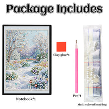Lade das Bild in den Galerie-Viewer, Blumen und Katze - DIY Diamant Painting Notizbuch 50 Seiten
