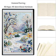 Lade das Bild in den Galerie-Viewer, Blumen und Katze - DIY Diamant Painting Notizbuch 50 Seiten
