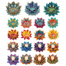 Lade das Bild in den Galerie-Viewer, Lila Lotos-A - Diamant-Kerzenhalter - Diamant-Tischornament
