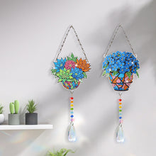 Lade das Bild in den Galerie-Viewer, 2 Stk./Set Blumenkranz Hase - Sonnenfänger Fensterhänger Diamant-Windspiel
