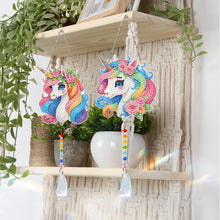 Lade das Bild in den Galerie-Viewer, 2 Stk./Set Blumenkranz Hase - Sonnenfänger Fensterhänger Diamant-Windspiel
