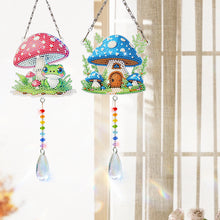 Lade das Bild in den Galerie-Viewer, 2 Stk./Set Blumenkranz Hase - Sonnenfänger Fensterhänger Diamant-Windspiel
