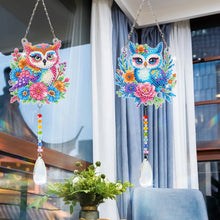 Lade das Bild in den Galerie-Viewer, 2 Stk./Set Blumenkranz Hase - Sonnenfänger Fensterhänger Diamant-Windspiel
