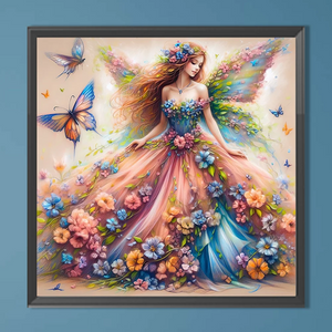 Schmetterling Fee-Voll  Diamond Painting-40x40cm