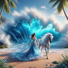 Lade das Bild in den Galerie-Viewer, (Mehrere Stile) Strandkleid Mädchen  -Diamond painting 40*40cm
