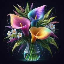 Lade das Bild in den Galerie-Viewer, Dunkeln leuchtende Blumen-Voll Round Diamond Painting-30x30cm
