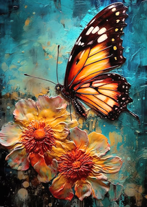 Florales Schmetterlingsbild-Voll Round Diamond Painting-40x50cm