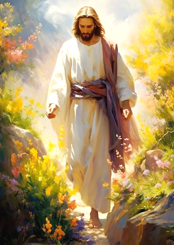 Jesus-Voll Round Diamond Painting-40x50cm