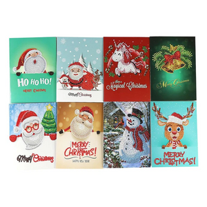 8pcs/set Christmas Greeting Cards Diamond Painting