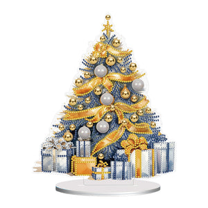 Weihnachtsbaum – einseitig gebohrt – Diamant-Desktop-Ornament aus Holz