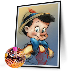 Pinocchio Runden Diamond Painting-30x40cm