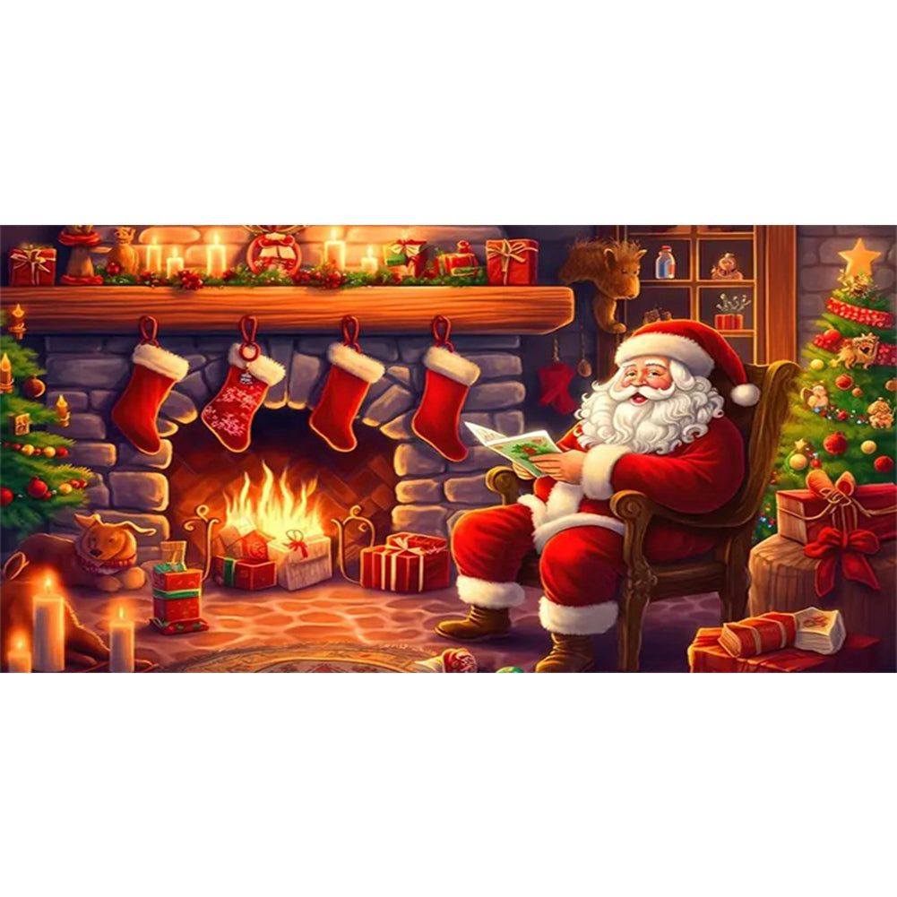 Santa Claus-Voller Diamond Painting-60x30cm-Large Size