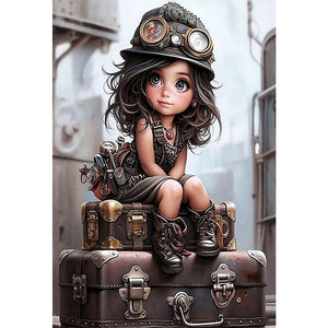 Mechanic Girl-Full Square Diamond Painting-50x70cm-Large Size