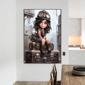 Mechanic Girl-Full Square Diamond Painting-50x70cm-Large Size