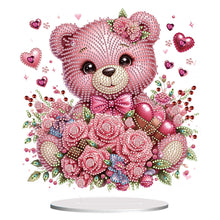 Lade das Bild in den Galerie-Viewer, Valentinstag-Bär einseitig gebohrt Acryl-Diamant-Desktop-Ornament
